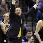 Wichita State head coach Gregg Marshall directs his team from the sideline during the second half of a second-round game against Kentucky in the men's NCAA college basketball tournament in Indianapolis, Sunday, March 19, 2017. Kentucky defeated Wichita State 65-62. (AP Photo/Michael Conroy)