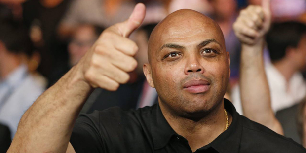 In this May 2, 2015, file photo, Charles Barkley joins the crowd before the start of the world welt...