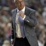 North Carolina head coach Roy Williams reacts during the second half in the semifinals of the Final Four NCAA college basketball tournament against Oregon, Saturday, April 1, 2017, in Glendale, Ariz. (AP Photo/David J. Phillip)