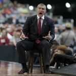 South Carolina head coach Frank Martin reacts during the second half in the semifinals of the Final Four NCAA college basketball tournament against Gonzaga, Saturday, April 1, 2017, in Glendale, Ariz. (AP Photo/Charlie Neibergall)