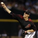 Arizona Diamondbacks starting pitcher Zack Greinke throws in the seventh inning during a baseball game against the Cleveland Indians, Saturday, April 8, 2017, in Phoenix. (AP Photo/Rick Scuteri)