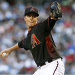 Arizona Diamondbacks' Zack Greinke throws a pitch against the Colorado Rockies during the second inning of a baseball game, Saturday, April 29, 2017, in Phoenix. (AP Photo/Ralph Freso)