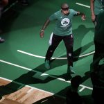 Boston Celtics guard Isaiah Thomas is introduced before Game 2 of the NBA basketball Eastern Conference finals against the Cleveland Cavaliers, Friday, May 19, 2017, in Boston. (AP Photo/Elise Amendola)