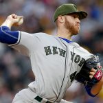 New York Mets starter Zack Wheeler pitches against the Pittsburgh Pirates in the first inning of a baseball game, Saturday, May 27, 2017, in Pittsburgh. (AP Photo/Keith Srakocic)