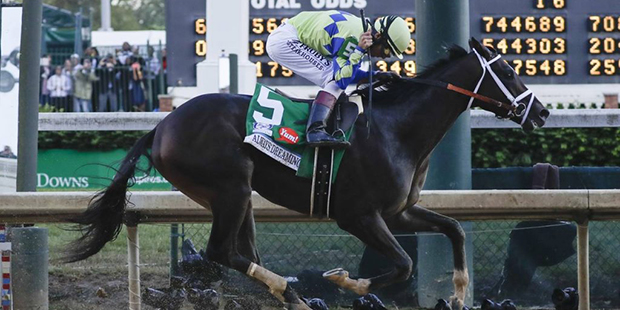 John Velazquez rides Always Dreaming to victory in the 143rd running of the Kentucky Derby horse ra...