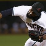 Arizona Diamondbacks' Fernando Rodney throws a pitch against the New York Mets during the ninth inning of a baseball game Tuesday, May 16, 2017, in Phoenix. The Diamondbacks defeated the Mets 5-4. (AP Photo/Ross D. Franklin)