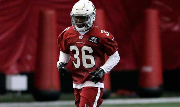 Arizona Cardinals second round draft pick Budda Baker (36) works out during an NFL football rookie ...