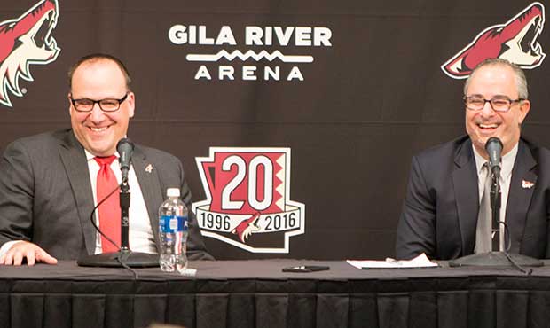 Coyotes President and CEO Anthony LeBlanc, left, and majority owner Andrew Barroway, right.  (Photo...