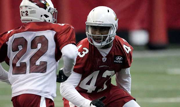 Arizona Cardinals first round draft pick Haason Reddick works out during an NFL football rookie min...