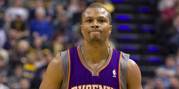 Phoenix Suns' Sebastian Telfair (31) shows his frustration with the game's progress during the seco...