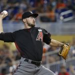 Arizona Diamondbacks' Braden Shipley delivers a pitch during the first inning of a baseball game against the Miami Marlins, Sunday, June 4, 2017, in Miami. (AP Photo/Wilfredo Lee)