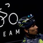 Colombia's Nairo Quintana prepares to leave for a training ahead of Saturday's start of the Tour de France cycling race in the center of Duesseldorf, Germany, Friday, June 30, 2017. (AP Photo/Peter Dejong)