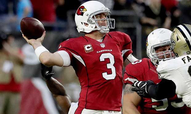 Arizona Cardinals quarterback Carson Palmer (3) throws against the New Orleans Saints during the se...