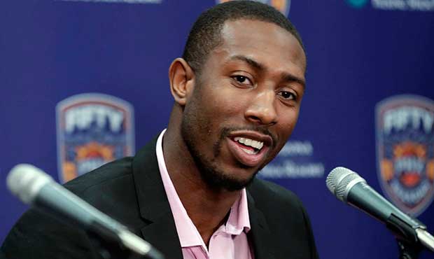 Phoenix Suns second-round draft pick Davon Reed speaks to the media during the NBA basketball team'...