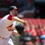 St. Louis Cardinals starting pitcher Lance Lynn throws during the first inning of a baseball game against the Arizona Diamondbacks, Sunday, July 30, 2017, in St. Louis. (AP Photo/Jeff Roberson)
