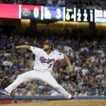 Los Angeles Dodgers starting pitcher Clayton Kershaw throws against the Arizona Diamondbacks during the sixth inning of a baseball game in Los Angeles, Tuesday, July 4, 2017. (AP Photo/Chris Carlson)