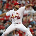 St. Louis Cardinals starting pitcher Michael Wacha throws during the first inning of a baseball game against the Arizona Diamondbacks, Friday, July 28, 2017, in St. Louis. (AP Photo/Jeff Roberson)