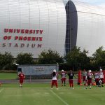 Tuesday's practice was held outside of University of Phoenix Stadium. (Photo by Adam Green/Arizona Sports)