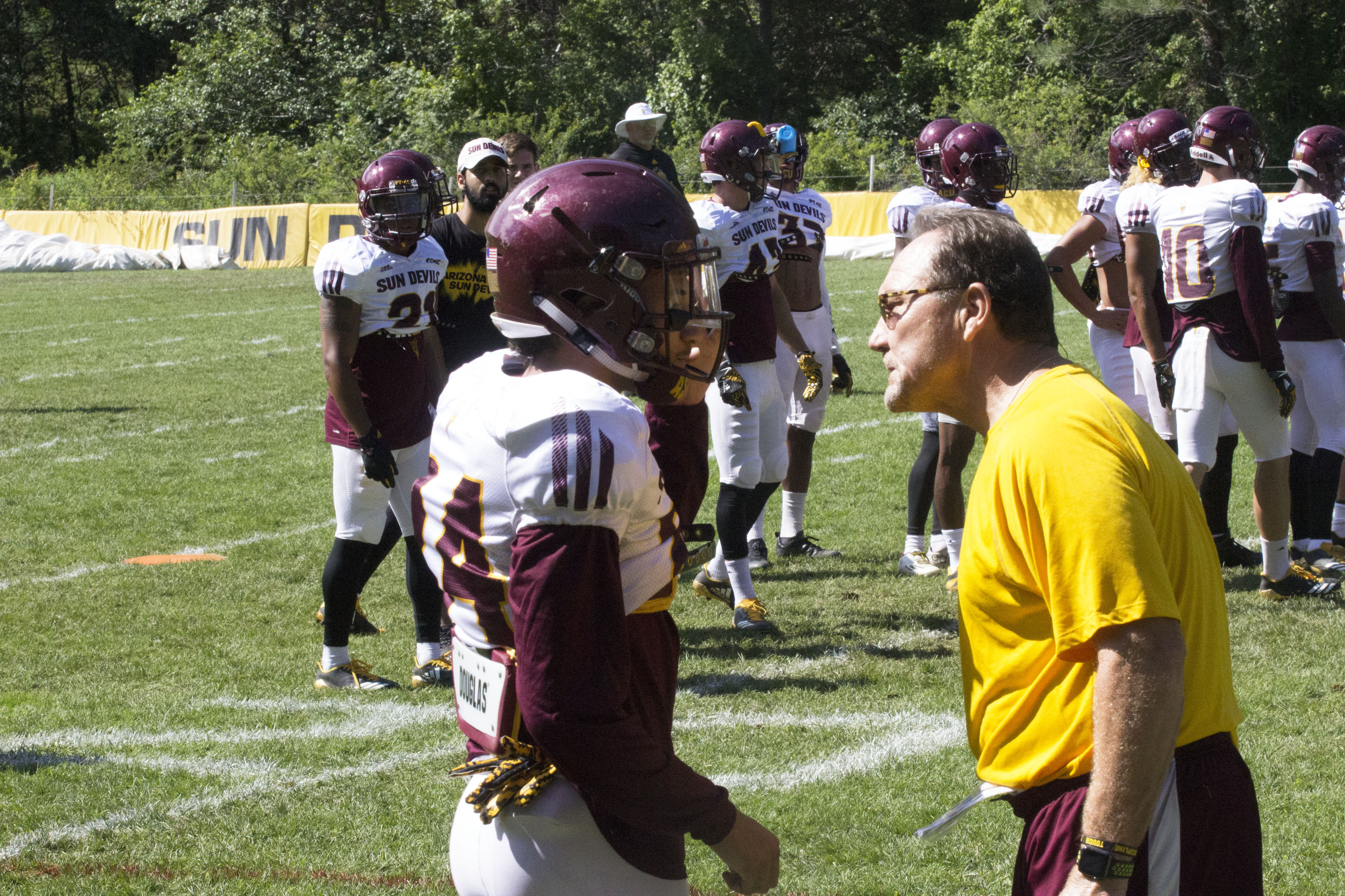 Arizona State defensive back Chase Lucas (22) participates in a