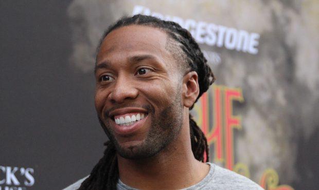 Larry Fitzgerald talking to the media at his 9th annual Fitz Supper Club funraiser at Dominick’s ...