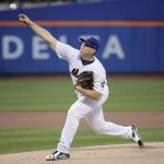 New York Mets' Chris Flexen delivers a pitch during the first inning of a baseball game against the Arizona Diamondbacks Wednesday, Aug. 23, 2017, in New York. (AP Photo/Frank Franklin II)