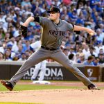 Arizona Diamondbacks starting pitcher Patrick Corbin (46) delivers during the first inning of a baseball game against the Chicago Cubs on Tuesday, Aug. 1, 2017, in Chicago. (AP Photo/Matt Marton)
