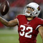 Arizona Cardinals free safety Tyrann Mathieu warms up prior to the team's NFL preseason football game against the Oakland Raiders, Saturday, Aug. 12, 2017, in Glendale, Ariz. (AP Photo/Ross D. Franklin)