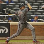 Arizona Diamondbacks A.J. Pollock hits a two-run home run during the tenth inning of a baseball game against the New York Mets on Monday, Aug. 21, 2017, in New York. (AP Photo/Adam Hunger)