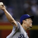 Los Angeles Dodgers' Kenta Maeda, of Japan, pitches against the Arizona Diamondbacks during the first inning of a baseball game Thursday, Aug. 31, 2017, in Phoenix. (AP Photo/Ross D. Franklin)