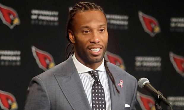 In this Oct. 17, 2016, file photo, Arizona Cardinals wide receiver Larry Fitzgerald (11) speaks aft...