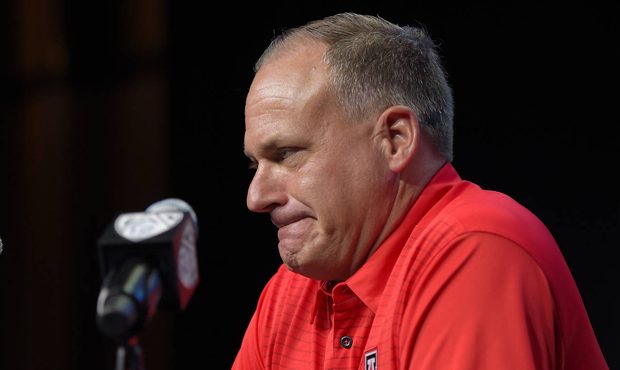 Arizona head coach Rich Rodriguez speaks to reporters during the Pac-12 NCAA college football media...