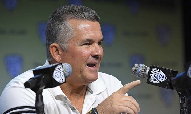Arizona State head coach Todd Graham speaks at the Pac-12 NCAA college football media day, Thursday...