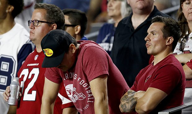 Arizona Cardinals fans watch the second half of NFL football game against the Dallas Cowboys, Monda...
