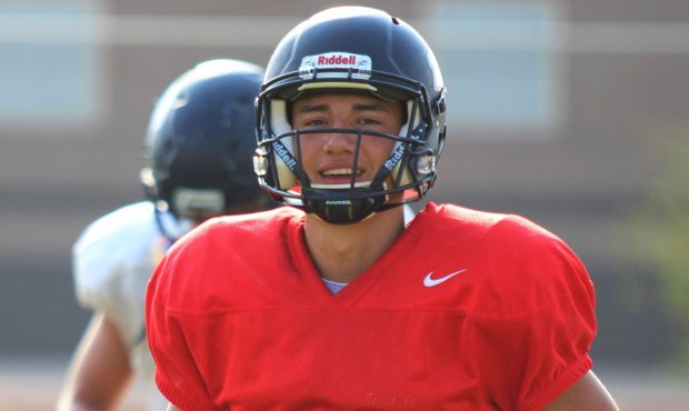 Casteel High School quarterback Gunner Cruz smiles during practice, Thursday, September 7, 2017, Qu...