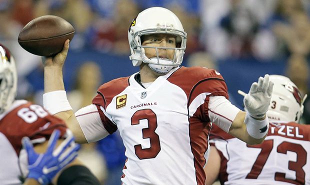 Arizona Cardinals quarterback Carson Palmer (3) throws during the first half of an NFL football gam...