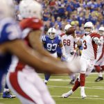 Arizona Cardinals quarterback Carson Palmer (3) throws during the first half of an NFL football game against the Indianapolis Colts, Sunday, Sept. 17, 2017, in Indianapolis. (AP Photo/Michael Conroy)