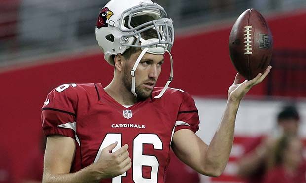 Arizona Cardinals long snapper Aaron Brewer (46) prior to an NFL football game against the New York...