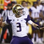 Washington quarterback Jake Browning looks to throw the ball against Arizona State during the first half of an NCAA college football game, Saturday, Oct. 14, 2017, in Tempe, Ariz. (AP Photo/Ross D. Franklin)