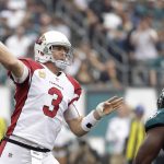 Arizona Cardinals' Carson Palmer passes during the first half of an NFL football game against the Philadelphia Eagles, Sunday, Oct. 8, 2017, in Philadelphia. (AP Photo/Michael Perez)