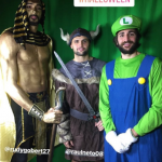 Utah Jazz's Rudy Gobert, Raul Neto and Ricky Rubio as a mummy, a viking and Luigi. (Twitter via Snapchat)
