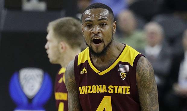 Arizona State's Torian Graham celebrates after scoring against Oregon during the second half of an ...