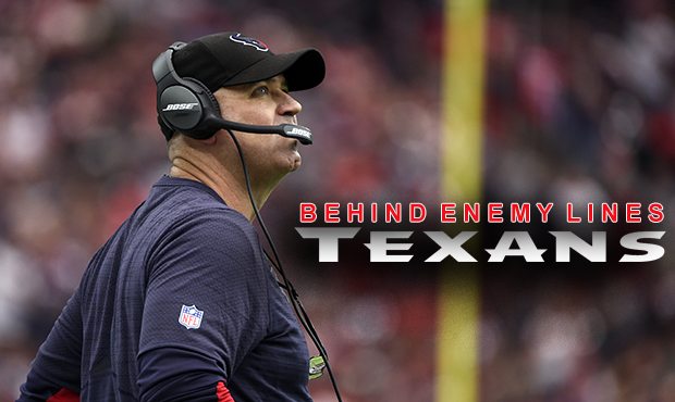 Houston Texans head coach Bill O'Brien watches play against the Cleveland Browns in an NFL football...