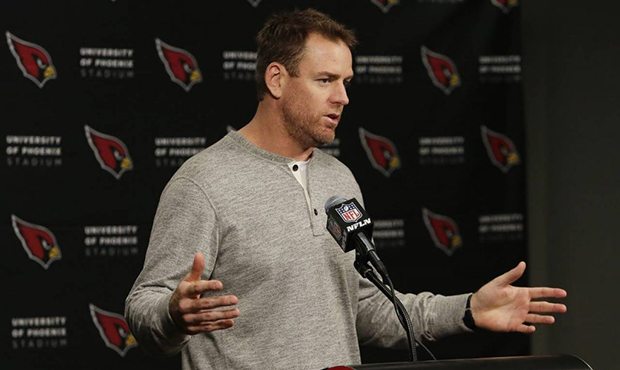 Arizona Cardinals quarterback Carson Palmer speaks to the media during a news conference after an N...