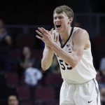 Xavier's J.P. Macura reacts after a play against Arizona State during the first half of an NCAA college basketball game Friday, Nov. 24, 2017, in Las Vegas. (AP Photo/John Locher)