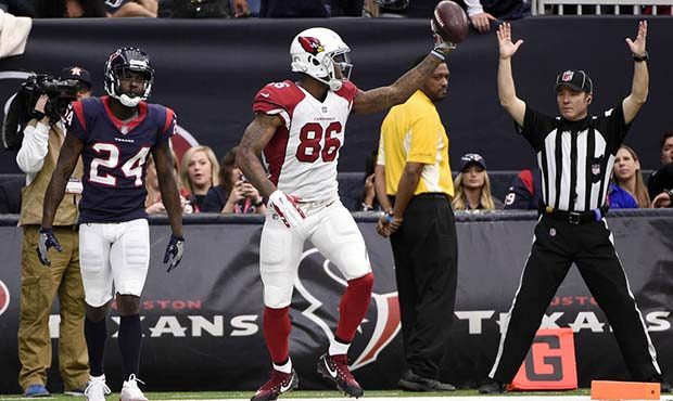 Arizona Cardinals tight end Ricky Seals-Jones (86) celebrates his touchdown catch against the Houst...