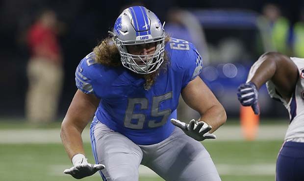 Detroit Lions offensive tackle Storm Norton (65) defends the line during the second half of an NFL ...