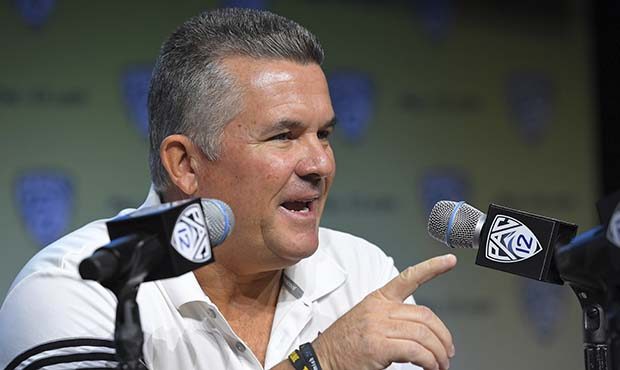 Arizona State head coach Todd Graham speaks at the Pac-12 NCAA college football media day, Thursday...