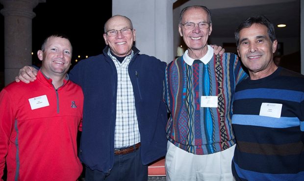 Arizona baseball coach Jerry Kindall, third from the left, passed away at the age of 82 due to comp...