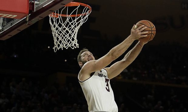 Arizona State forward Mickey Mitchell reverse dunks against Longwood in the second half during an N...
