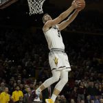 Arizona State forward Mickey Mitchell reverse dunks against Longwood in the second half during an NCAA college basketball game, Tuesday, Dec 19, 2017, in Tempe, Ariz. Arizona State defeated Longwood 95-61. (AP Photo/Rick Scuteri)